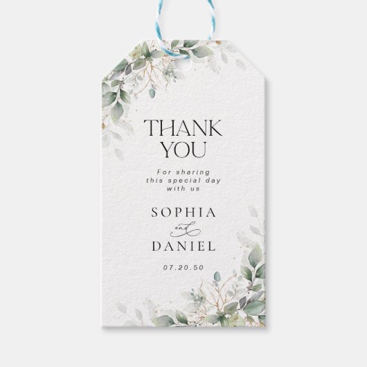 Elegant Greenery Floral Gift Tag Cadeaulabel (Voorkant)