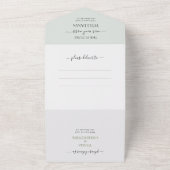 Elegant Greenery Floral met Rsvp Wedding All In One Uitnodiging (Buitenkant)
