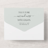 Elegant Greenery Floral met Rsvp Wedding All In One Uitnodiging (Achterkant)