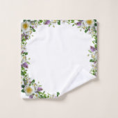 Elegant Greenery Floral Paars Yellow Bad Handdoek (Wasdoekje)