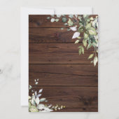 Elegant Greenery Floral Rustic Wood Wedding Kaart (Achterkant)