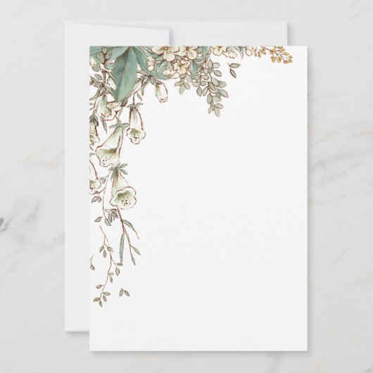 Elegant Greenery Floral Script Wedding Save The Date (Achterkant)