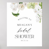 Elegant Greenery Floral Summer Vrijgezellenfeest S Poster (Voorkant)