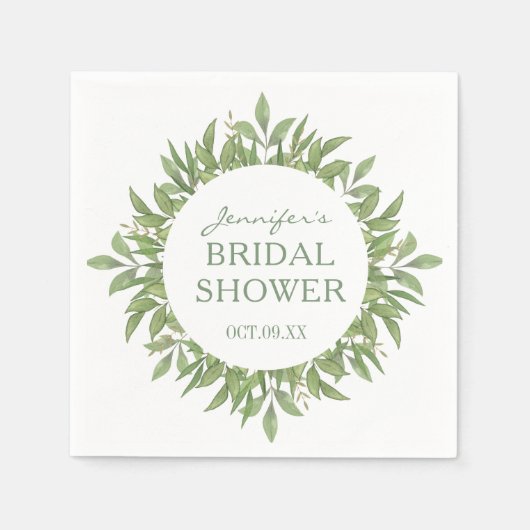 Elegant greenery Floral Vrijgezellenfeest Napkins Servet (Voorkant)