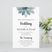 Elegant Greenery Floral Wedding Ceremony Programme (Staand voorkant)