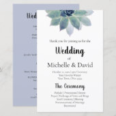 Elegant Greenery Floral Wedding Ceremony Programme (Voorkant / Achterkant)