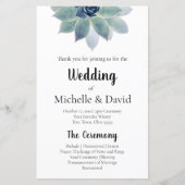 Elegant Greenery Floral Wedding Ceremony Programme (Voorkant)