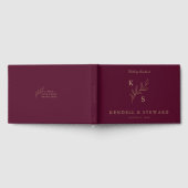 Elegant Greenery Floral Wedding Logo Monogram Gastenboek (Volledig)