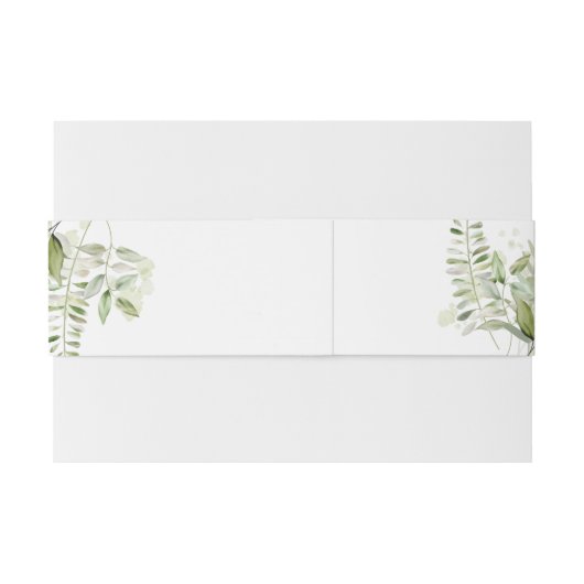 Elegant Greenery Floral Wedding Uitnodigingen Wikkel (Achterkant Voorbeeld)