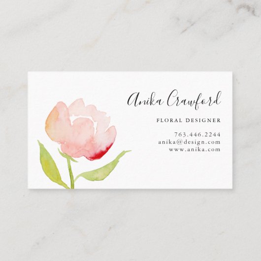 Elegant Greenery Florist Visitekaartje (Achterkant)
