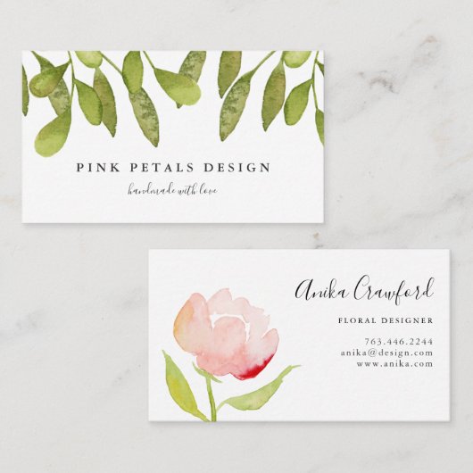 Elegant Greenery Florist Visitekaartje (Voorkant / Achterkant)