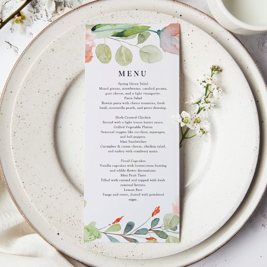 Elegant Greenery Flower Garden Vrijgezellenfeest L Menu