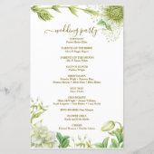 Elegant Greenery Flowers Botanical Wedding Program (Achterkant)