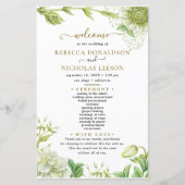 Elegant Greenery Flowers Botanical Wedding Program (Voorkant)