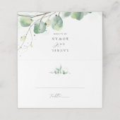 Elegant Greenery Folded Wedding Place Card Plaatskaartje (Buitenkant ongevouwen)