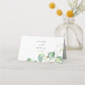 Elegant Greenery Folded Wedding Place Card Plaatskaartje (Achterkant)