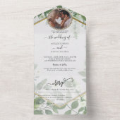 Elegant Greenery Foliage Botanical Wedding all in One Uitnodiging (Binnen)
