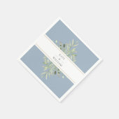 Elegant Greenery Foliage Dusty Blue Wedding Servet (Hoek)