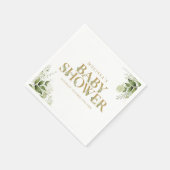 Elegant Greenery Foliage Gold Baby shower Servet (Hoek)