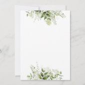 Elegant Greenery Foliage Gold Letter Baby shower Kaart (Achterkant)