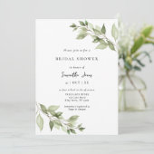 Elegant Greenery Foliage Vrijgezellenfeest Kaart (Staand voorkant)