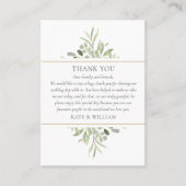 Elegant Greenery Foliage Weddenschap Hartelijk dan Plaatskaartje (Voorkant)