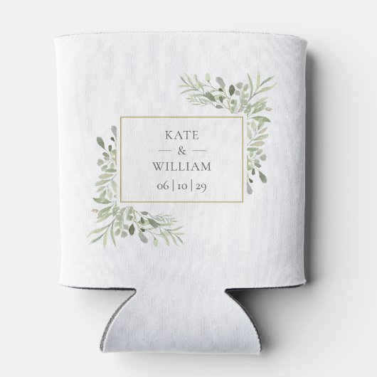 Elegant Greenery Foliage Wedding Koelbox Blikjeskoeler (Achterkant)