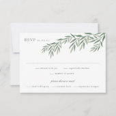 Elegant Greenery Foliage Wedding RSVP Kaartje (Voorkant)