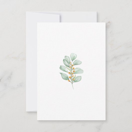 Elegant Greenery Foliage Wedding Save The Date (Achterkant)