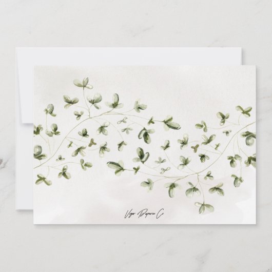 Elegant Greenery Foliage White Floral Boho Wedding Kaart (Achterkant)