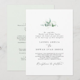 Elegant Greenery Formal Wedding Kaart