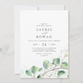 Elegant Greenery Foto Wedding Kaart (Voorkant)