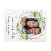Elegant Greenery Foto Wedding Save the Date Magneet (Horizontaal)