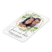 Elegant Greenery Foto Wedding Save the Date Magneet (Linkerzijde)