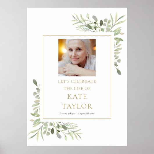 Elegant Greenery Foto's: Levensgebarentaal Poster (Voorkant)