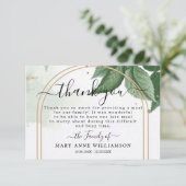 Elegant Greenery Funeral Food Hartelijk dank Bedankkaart (Staand voorkant)