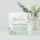 Elegant Greenery Funeral Gratitude Bedankkaart (Staand voorkant)