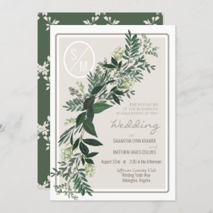 Elegant Greenery Garland Ferns en Berries Kaart