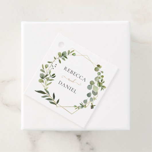 Elegant Greenery Geometric Lijst Personalized Bedankjes Labels (In situ)