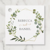 Elegant Greenery Geometric Lijst Personalized Bedankjes Labels (Voorkant)