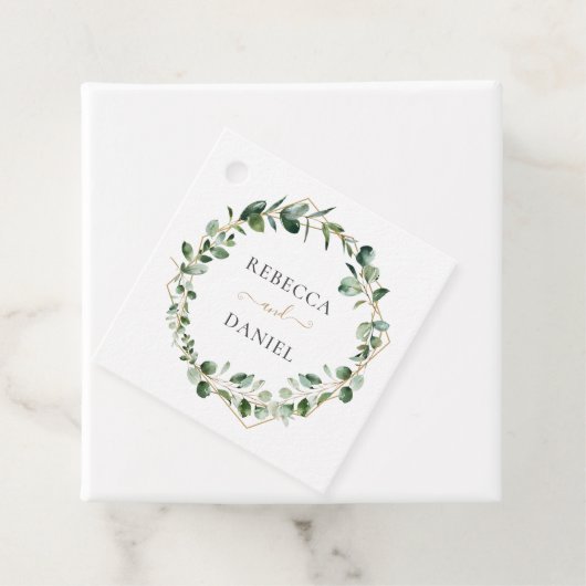 Elegant Greenery Geometric Lijst Personalized Bedankjes Labels (In situ)