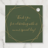 Elegant Greenery Geometric Lijst Personalized Bedankjes Labels (Achterkant)