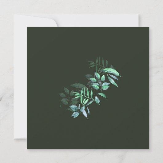 Elegant Greenery Geometric Lijst Wedding Kaart (Achterkant)