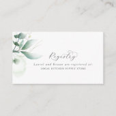 Elegant Greenery Gift Registry Enclosure Kaart (Voorkant)