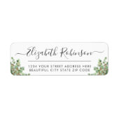 Elegant Greenery Girly Script Address Label (Voorkant)