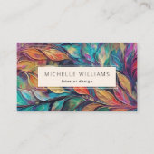 Elegant Greenery Gold Blauwgroen Leaf Visitekaartje (Voorkant)