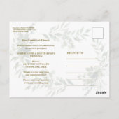 Elegant Greenery Gold Change of Plans Wedding Briefkaart (Achterkant)