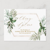 Elegant Greenery Gold Change of Plans Wedding Briefkaart (Voorkant)