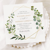 Elegant Greenery Gold Geometric Lijst Wedding Kaart