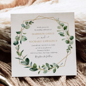 Elegant Greenery Gold Geometric Lijst Wedding Kaart
